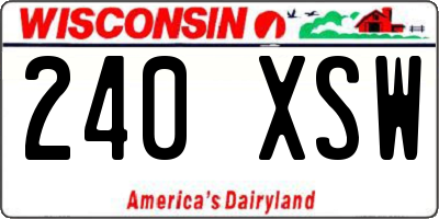 WI license plate 240XSW