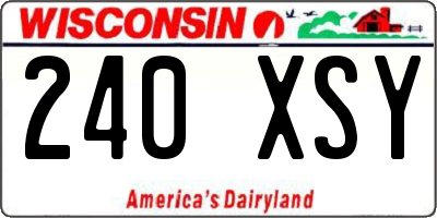 WI license plate 240XSY
