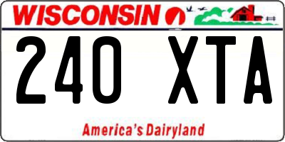 WI license plate 240XTA