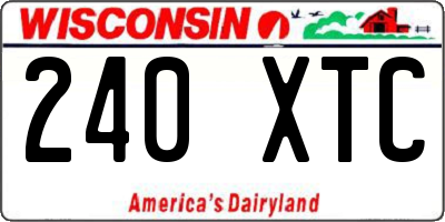 WI license plate 240XTC