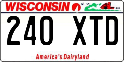 WI license plate 240XTD