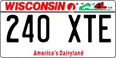 WI license plate 240XTE