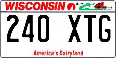 WI license plate 240XTG