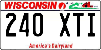 WI license plate 240XTI