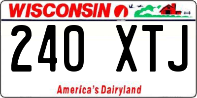 WI license plate 240XTJ