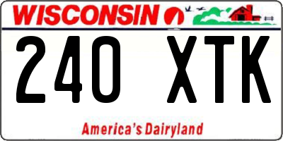 WI license plate 240XTK