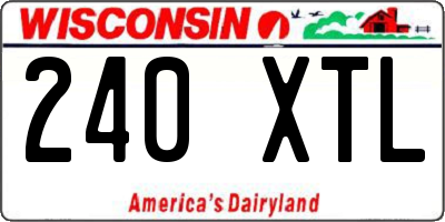 WI license plate 240XTL