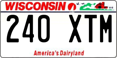 WI license plate 240XTM