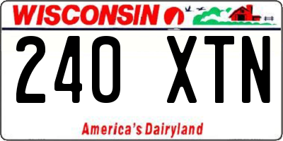 WI license plate 240XTN