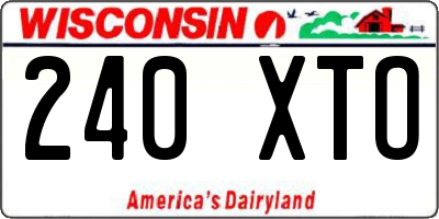 WI license plate 240XTO