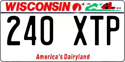 WI license plate 240XTP