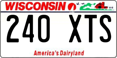 WI license plate 240XTS