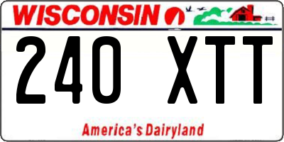 WI license plate 240XTT