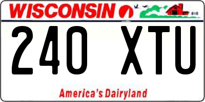 WI license plate 240XTU