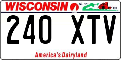 WI license plate 240XTV