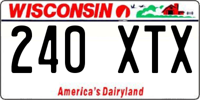 WI license plate 240XTX