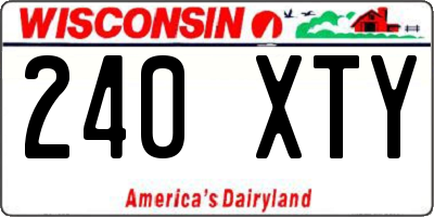 WI license plate 240XTY