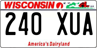 WI license plate 240XUA