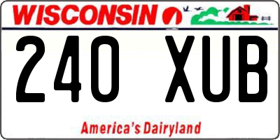 WI license plate 240XUB
