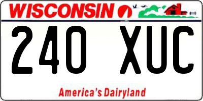 WI license plate 240XUC
