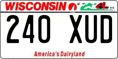 WI license plate 240XUD