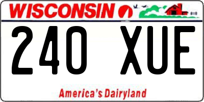 WI license plate 240XUE