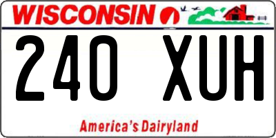 WI license plate 240XUH