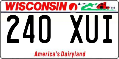 WI license plate 240XUI