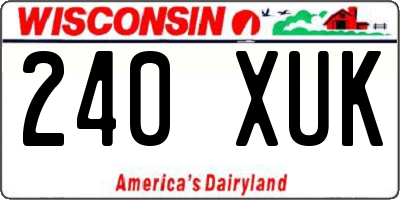WI license plate 240XUK
