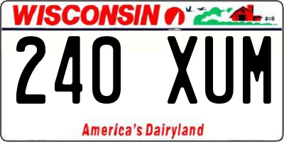 WI license plate 240XUM