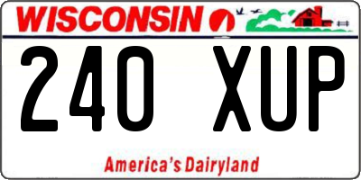 WI license plate 240XUP