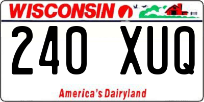 WI license plate 240XUQ