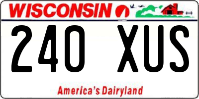WI license plate 240XUS