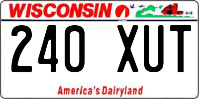 WI license plate 240XUT