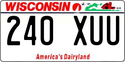 WI license plate 240XUU