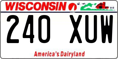 WI license plate 240XUW