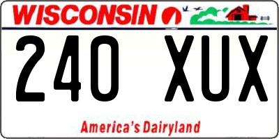 WI license plate 240XUX