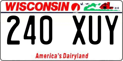 WI license plate 240XUY