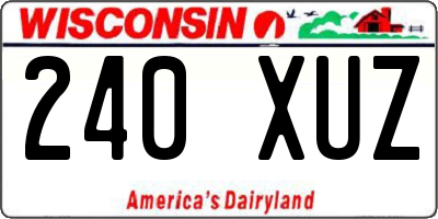 WI license plate 240XUZ