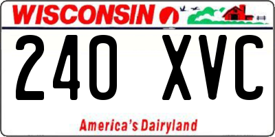 WI license plate 240XVC
