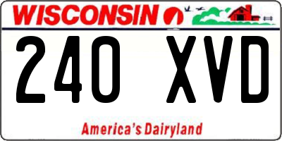 WI license plate 240XVD