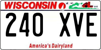 WI license plate 240XVE