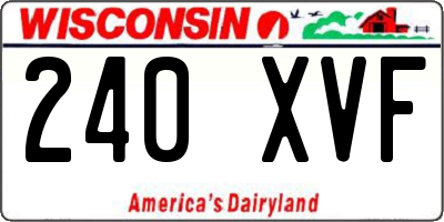 WI license plate 240XVF
