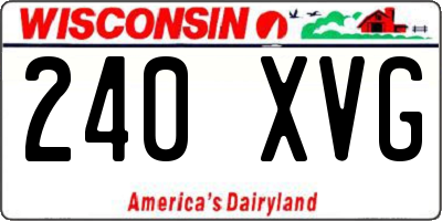 WI license plate 240XVG