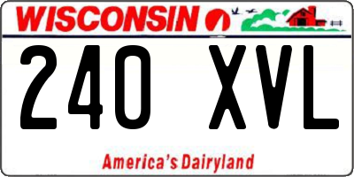 WI license plate 240XVL