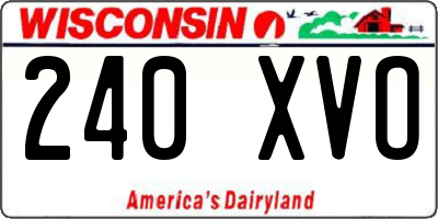 WI license plate 240XVO