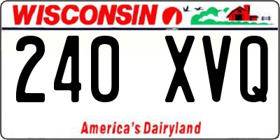 WI license plate 240XVQ