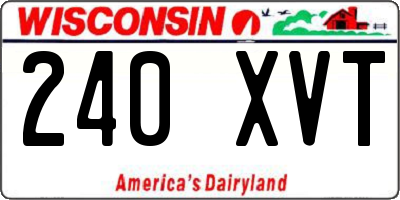 WI license plate 240XVT