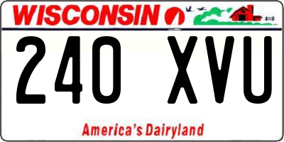 WI license plate 240XVU