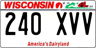 WI license plate 240XVV
